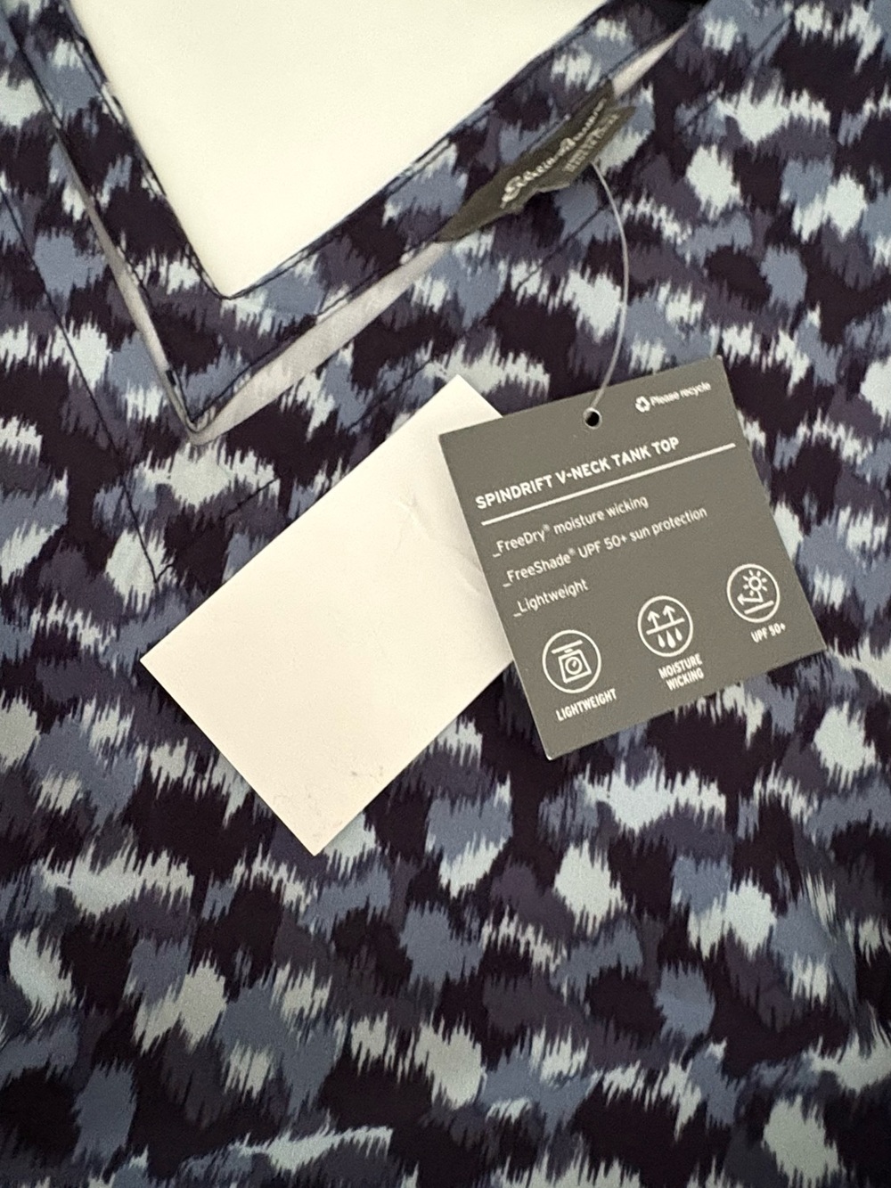 Eddie Bauer Navy and Light Blue Patterned V-Neck Camisole - Picture 8 of 12